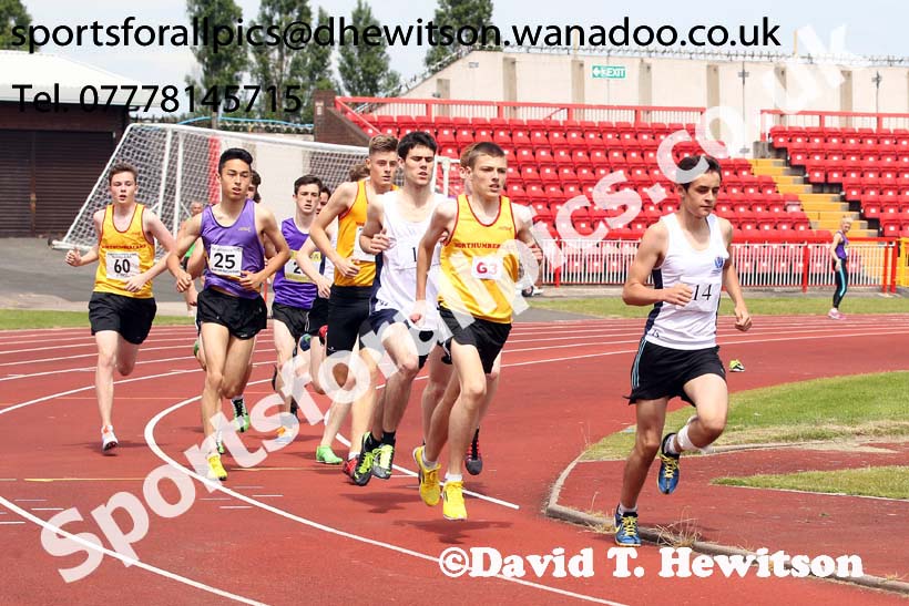 Boys 1500 metres, Northern Inter-County Schools, Gateshead International Stadum. Photo: David T. Hewitson/Sports for All Pics
